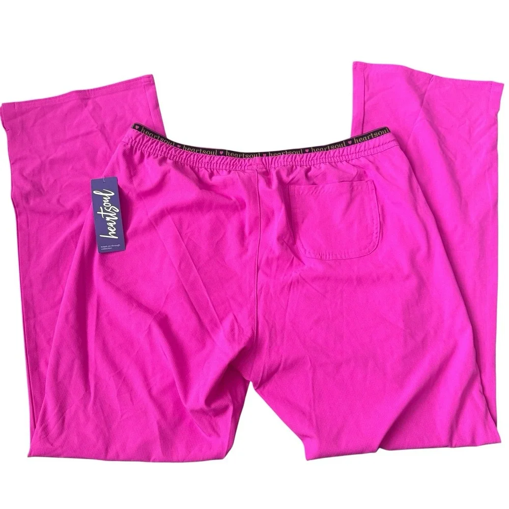 HeartSoul Glam Fuchsia Scrubs Heart Breaker Low Rise Large Pants 20110 NEW!
